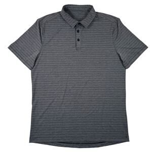 Lululemon Mens Medium Gray Short Sleeve Polo Shirt